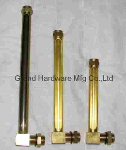 L Type Brass Tube Oil Level Gauge With Glass Tube