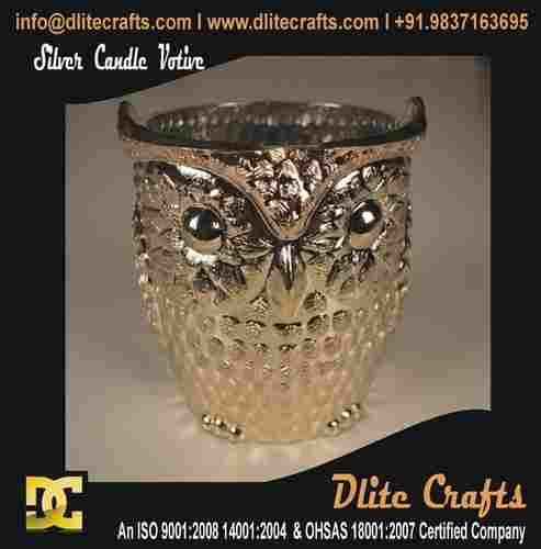 Silver Owl Candle Votive 