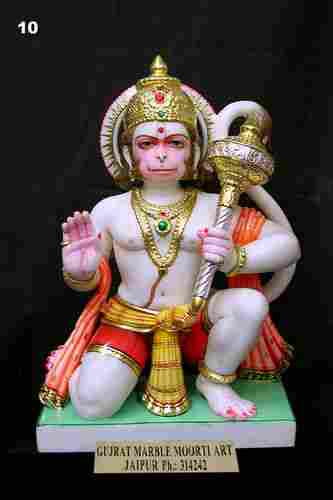 Marble Lord Hanuman Moorti for Worship in Home and Temple