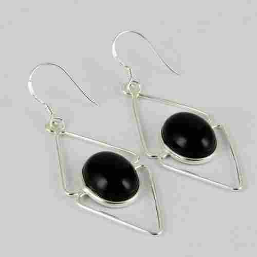 Fantastic Style Black Onyx 925 Sterling Silver Earrings