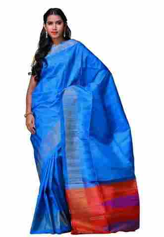 Blue Raw Silk Handloom Saree