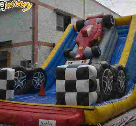 Amusement Park Cartoon Inflatable Dry Slide for Kids