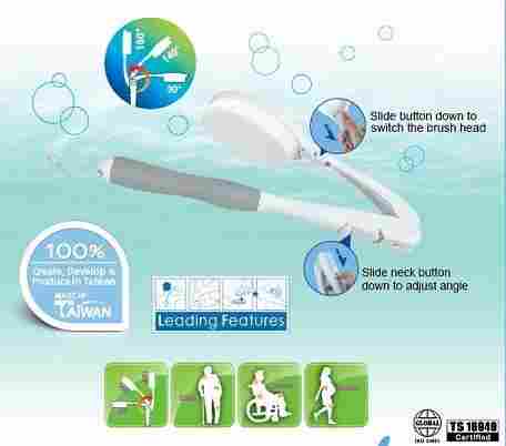 Adjustable & Interchangeable Shower Brush - Lotion Applicator