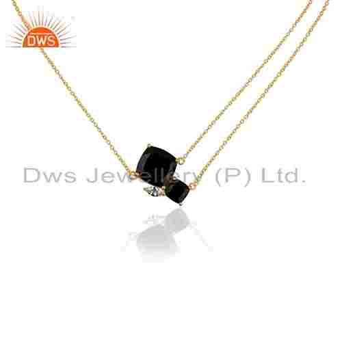 Zircon Black Onyx Gemstone Necklace