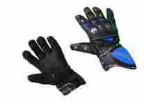 Black Blue Motorcycle Riding Gloves