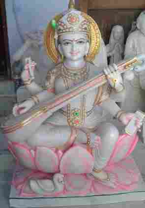 Goddess Saraswati Marble Statue