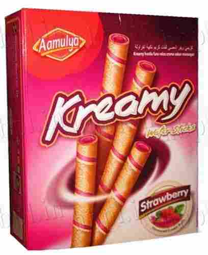 Strawberry Kreamy Cream Wafer Rolls and Sticks