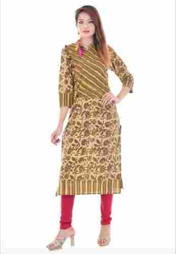 Beautiful Designer Pure Cotton Kurti Brown Colour For Girls And Women