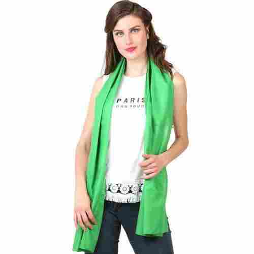 Parrot Green Color Regular Ladies Fashion Scarves (50 x 180 cm)