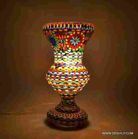Brahmz Multicoloured Glass Table Mosaic Handcrafted Lamp