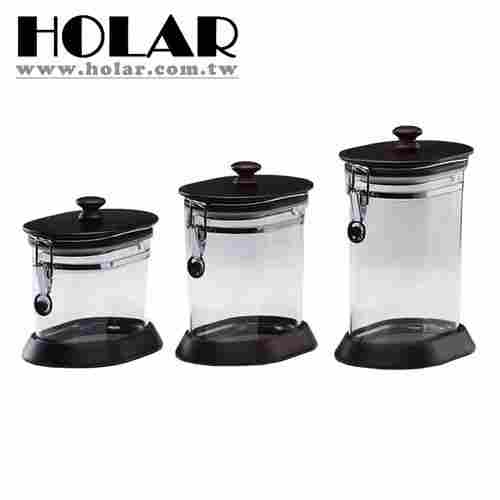 Solid Acrylic Food Candy Cookie Jar with Wood Lid