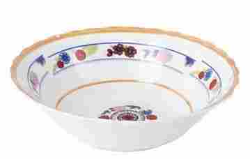White Porcelain Cereal And Noodle Bowl With Decals