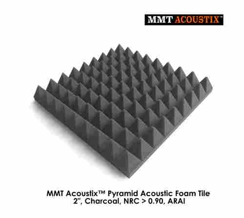 Black Colour Pyramid Acoustic Foam Tile 1' x 1'
