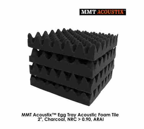 Charcoal Colour Egg Tray Acoustic Foam Tile 3' x 3'