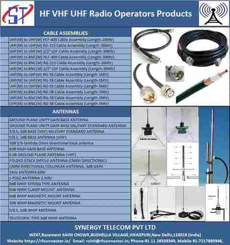 UHF ADAPTOR 4GHZ (SMB N, DIN, BNC, SMA, TNC, MCX, MMCX, SMB, SMC, SSMA, SMZ, 1.6/5.6, 1.0/2.3, FME)