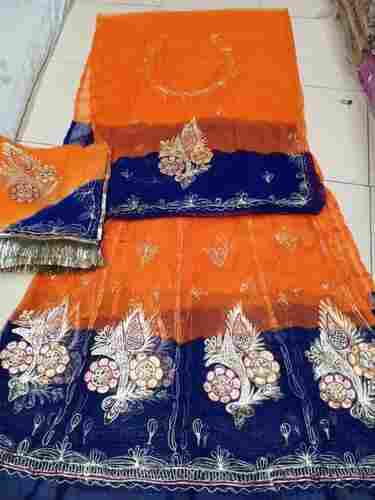 Cotton Fabric Full Sleeves Multicolor Rajputi Poshak