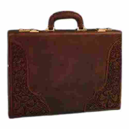 Anti-Theft Single Compartment Plain Leather Luggage Suitcase With Handle