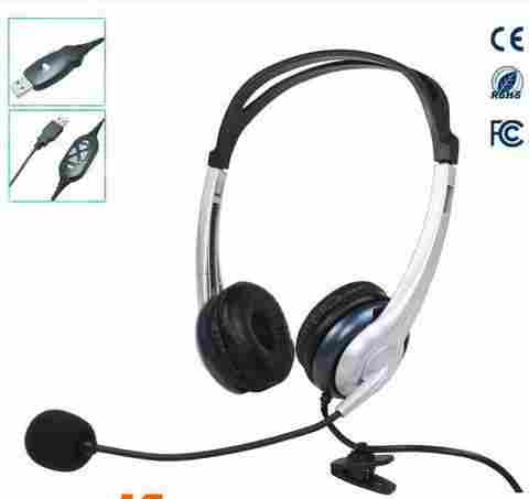Professional Binaural Design Headset With USB Connector And Mute Button For Call Center