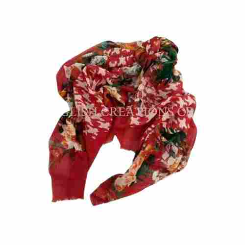 Multicolor Printed Wool Blend Scarves for Women