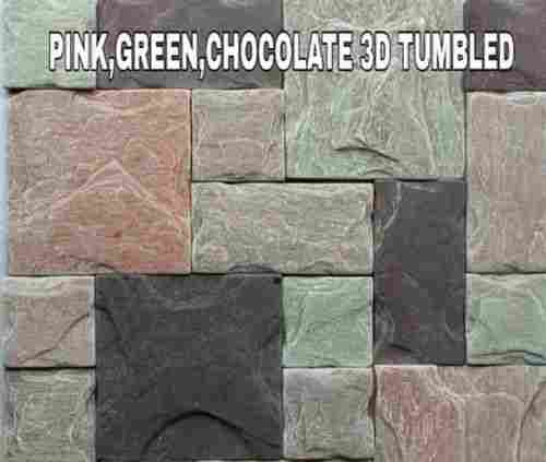 Pink Green Peacock Tumbled Slate Stone Mosaic