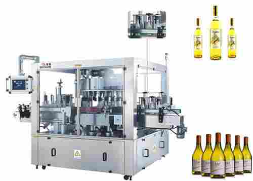 3 Label In One Time Round Glass Bottle Labeling Machine