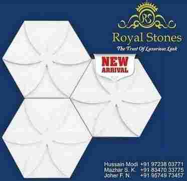 Wall Cladding Hexagonal Tiles With Flower Pattern