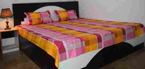 100% Cotton Double Bed Sheet With 2 Pillow Covers 144 TC, Orange Colour