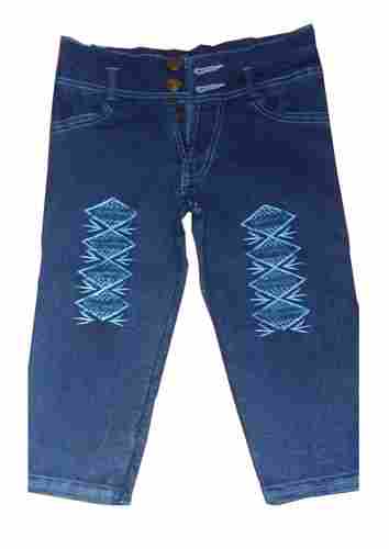 Solid Color Blue Kids Jeans