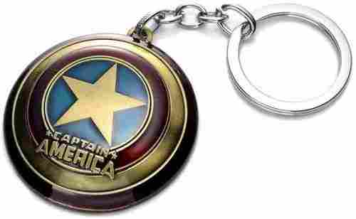 SHT Superhero Captain America Bronze Shield Marvel Avengers Metal Design Keychain