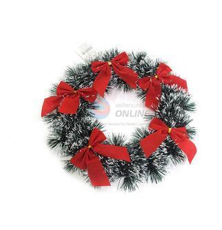 Plastic Christmas Garland With Bowknot