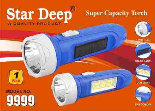 High Capacity Rechargeable Torch With Dual Modes Spotlight And Emergency Cob Feature