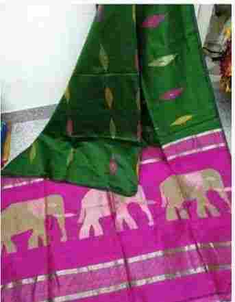 Elephant Cotton Silk Resham Jamdani Saree