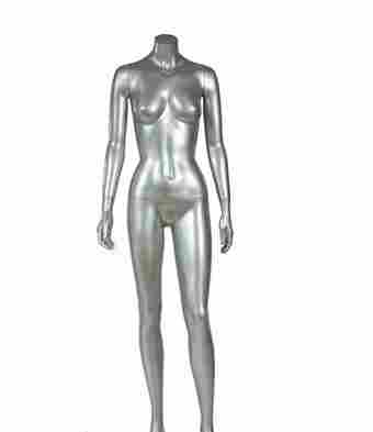 Metal Base Silver Color Female Standing Mannequin