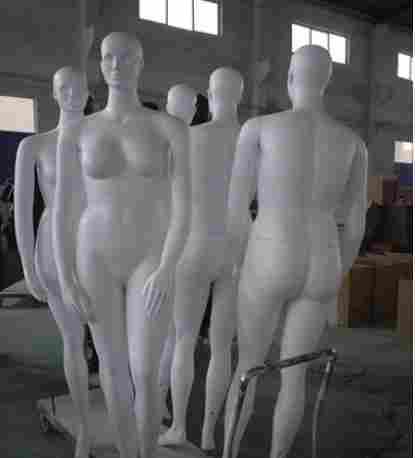 White Matte Color Plus Size Abstract Head Jolly Mannequin