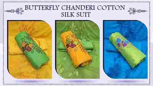 Butterfly Chanderi Cotton Silk Fancy Suit