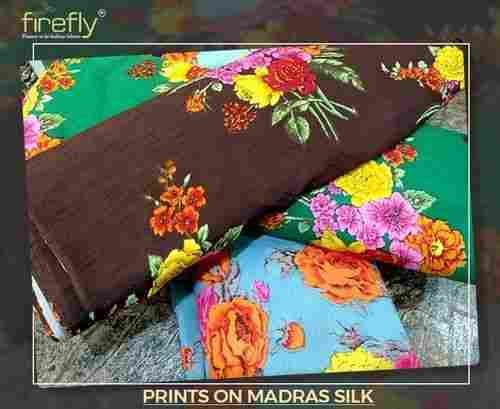 Printed Madras Silk Fabrics