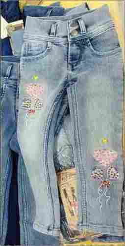 Girls Printed Denim Jeans 
