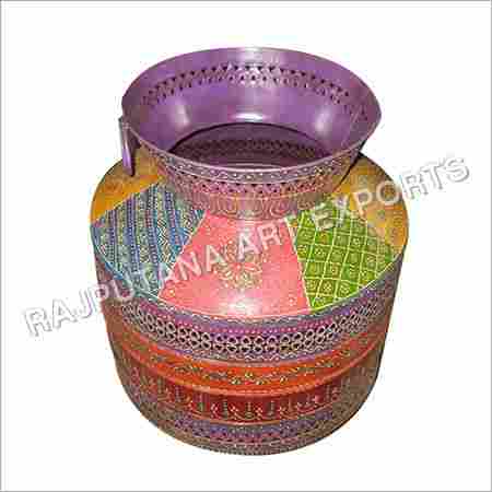 Painted Iron Flower Pot