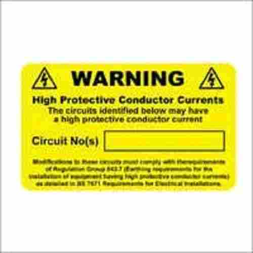 Wall-Mounted Rectangular Single Sided Pre Printed Warning Labels