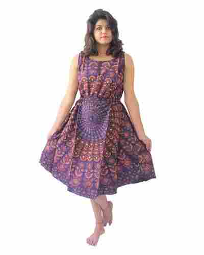 Ladies Cotton Mandala Print Dress