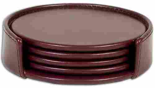 Leatherette 4 pieces Coasters set With Holder