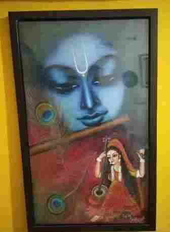Radha Krishna Handmade Oil Wall Paintings For Home Decorations And Gift