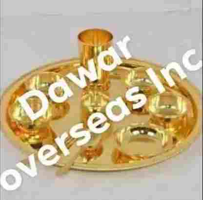 Brass Gold Finishing Bhojan Thali