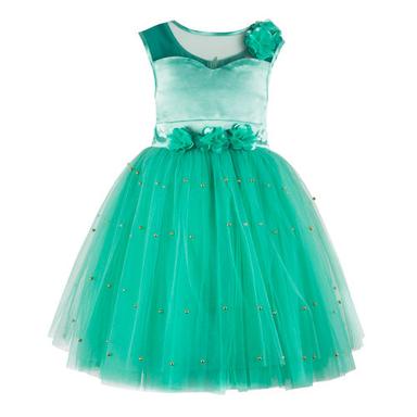 Kids Pearl Embellished Sea Green Tutu Girls Party Wear Frock Age Group: 2 To12 Years