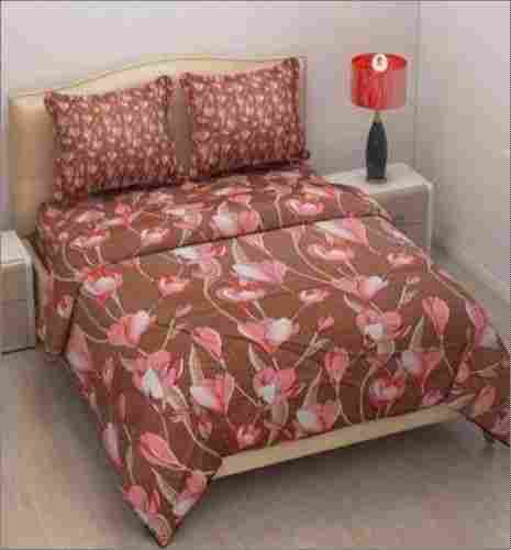 Double Bed Printed Silk Bedsheets, Set Contain: One Bed Sheet, Two Pillow Cover