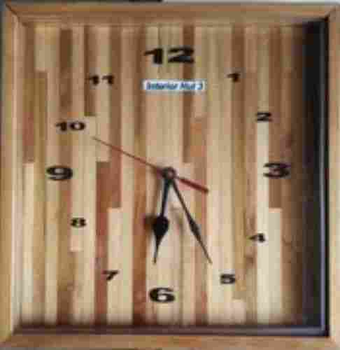 Plain Square Wooden Wall Clock