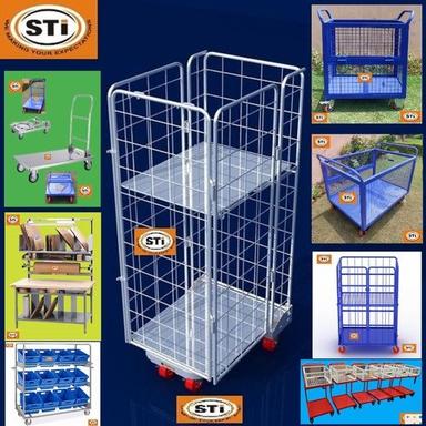 Blue Corrosion Resistant Heavy Duty Cage Trolley