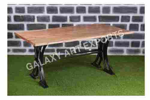 Live Edge Top Trestle Base Dining Table