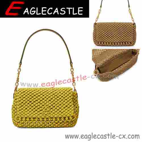 Fashionable Woven One-Shoulder Sloping Straddle Bag for Women