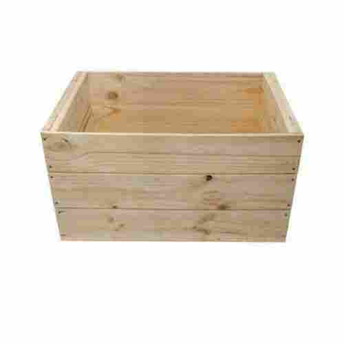 Rectangular Brown Open Wooden Crate